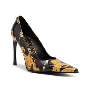 Versace NEW Black & Gold Stunning Stilettos
